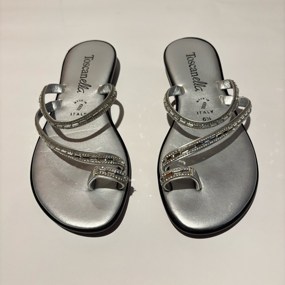 Toscanella Silver Strappy Sandals